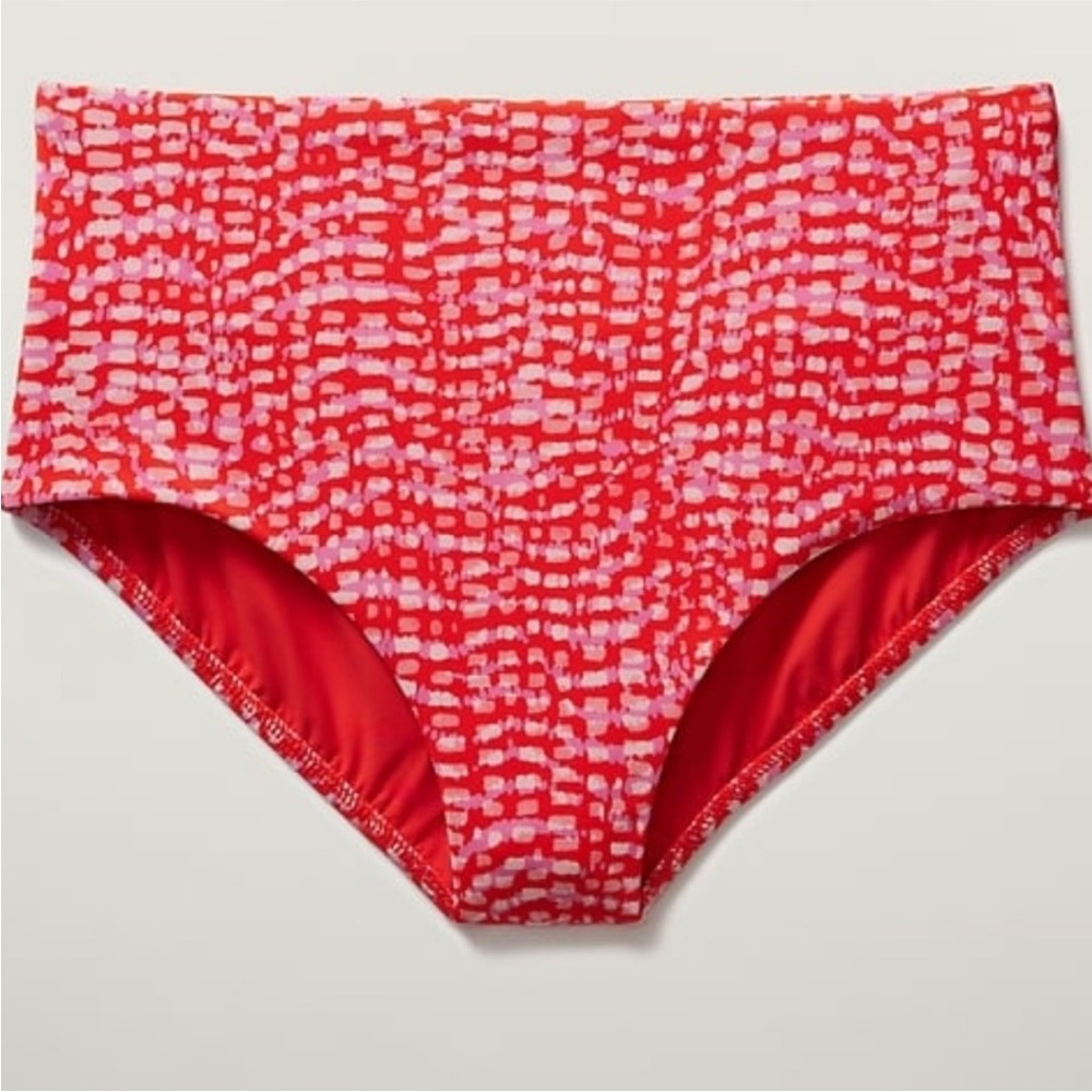 NWT! Athleta High Waist Swim Bikini Bottom // Hudson Red - Medium 🏝️